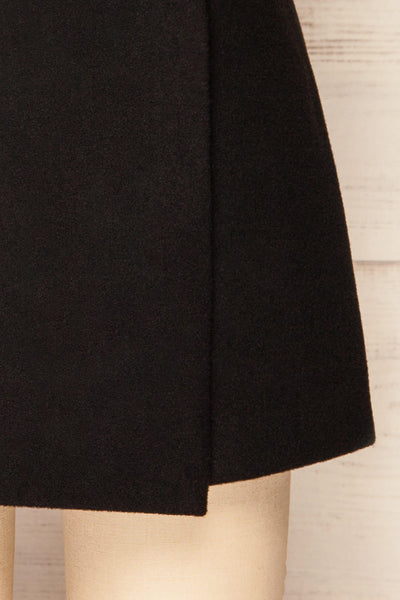 Ressie Black Asymmetrical Felt Mini-Skort | La petite garçonne bottom