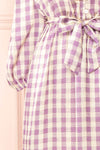 Rhea Long Sleeve Plaid Satin Midi Dress | Boutique 1861 sleeve