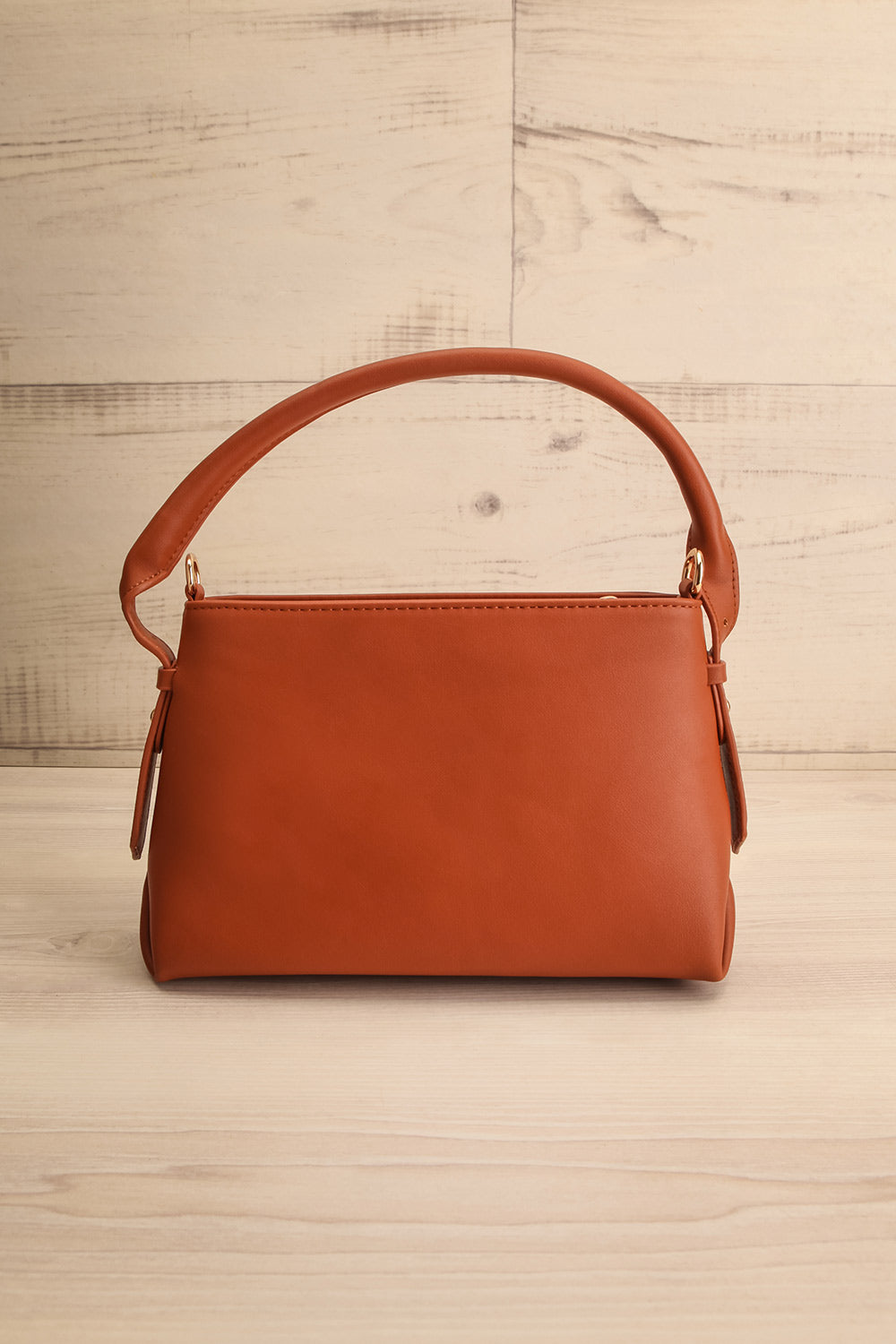 Rhubarbe Brown Small Crossbody Handbag | La petite garçonne front view