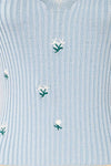 Rhudn Blue Floral Embroidered Crop Cami Top | La petite garçonne texture