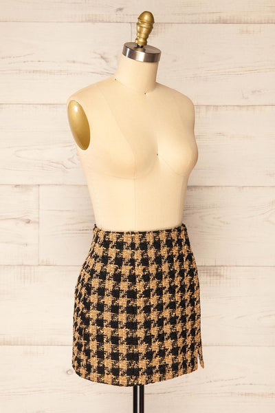 Rhuminer Short Houndstooth Tweed Skirt | La petite garçonne side view