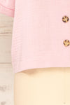 Riga Pink Cropped Button-Up Blouse | La petite garçonne bottom