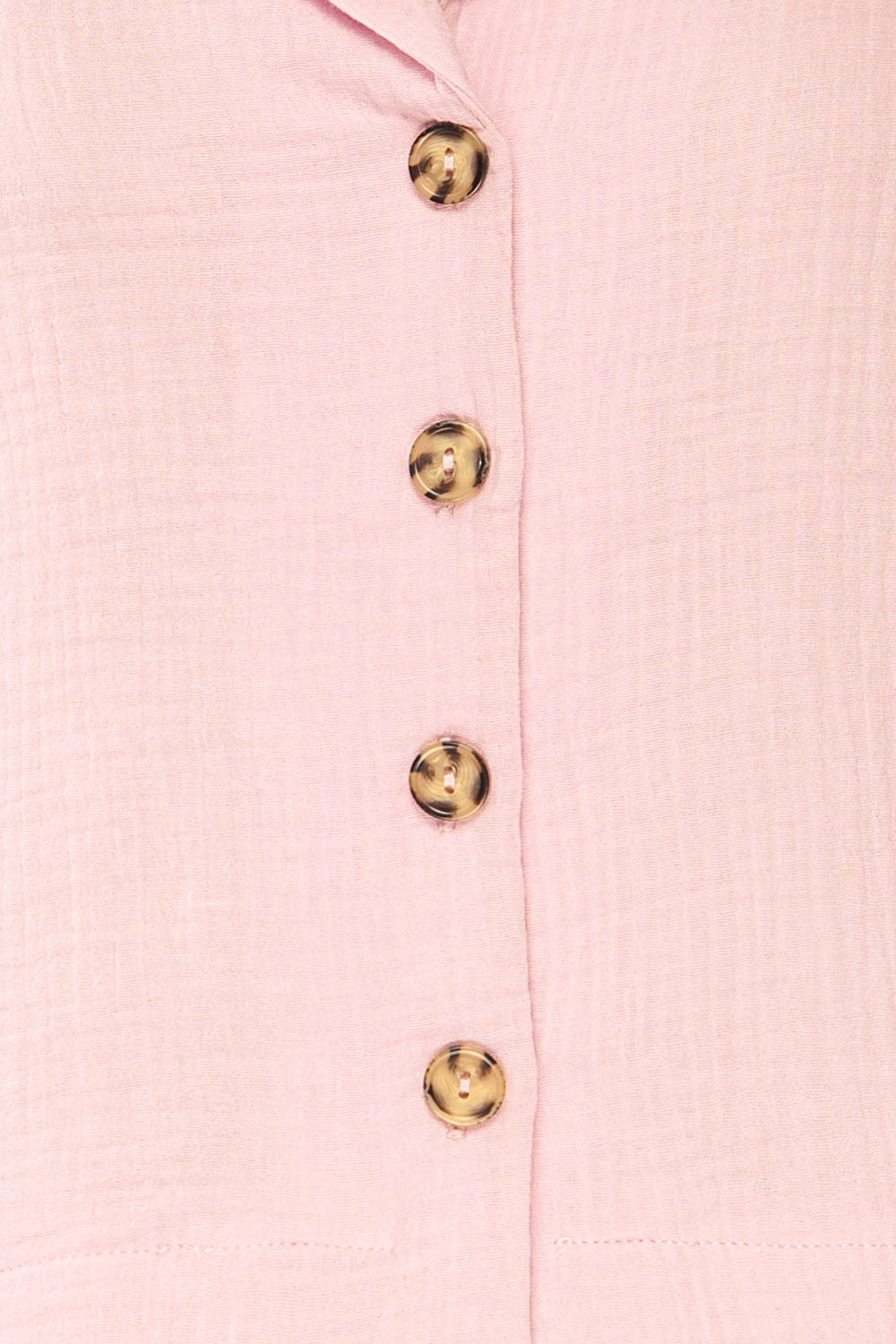 Riga Pink Cropped Button-Up Blouse | La petite garçonne fabric 