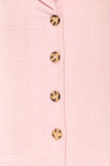 Riga Pink Cropped Button-Up Blouse | La petite garçonne fabric