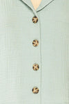 Riga Sage Cropped Button-Up Blouse | La petite garçonne  fabric
