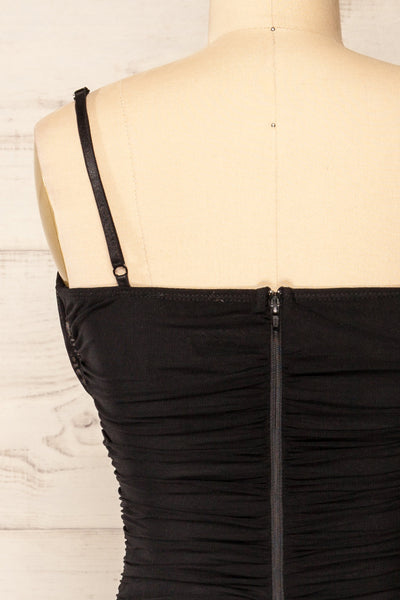 Rilievo Sweetheart Neckline Fitted Midi Dress | La petite garçonne back close-up