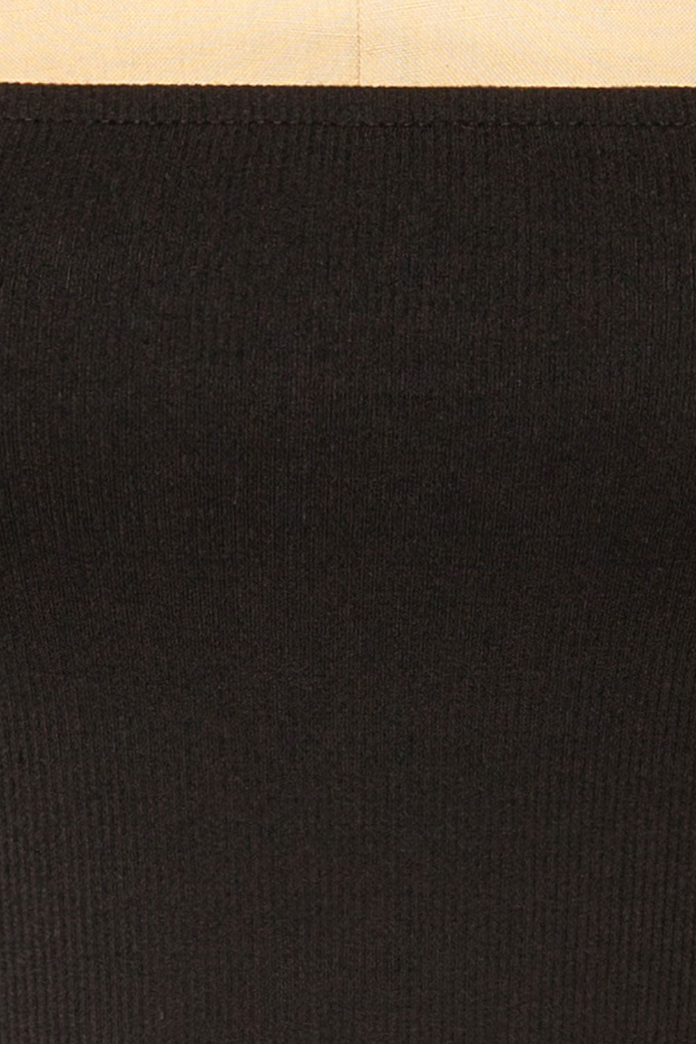 Rimini Black Cropped Ribbed Cami | La petite garçonne fabric 