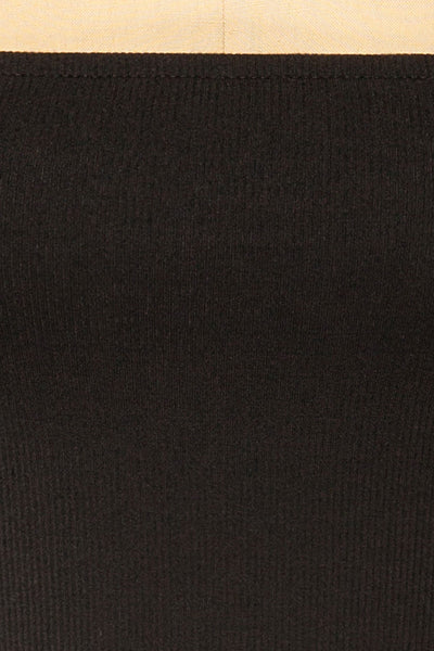 Rimini Black Cropped Ribbed Cami | La petite garçonne fabric