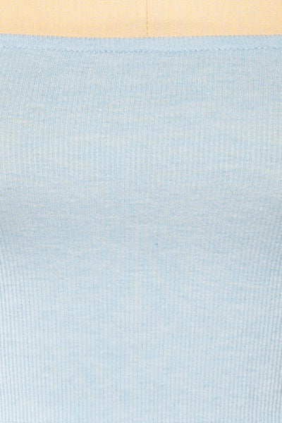 Rimini Blue Cropped Ribbed Cami | La petite garçonne fabric