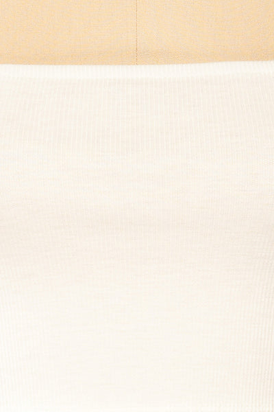 Rimini White Cropped Ribbed Cami | La petite garçonne fabric