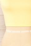 Rimini Yellow Cropped Ribbed Cami | La petite garçonne bottom