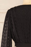 Rioja Cropped Chiffon Top w/ Floral Embroidery | La petite garçonne back close-up