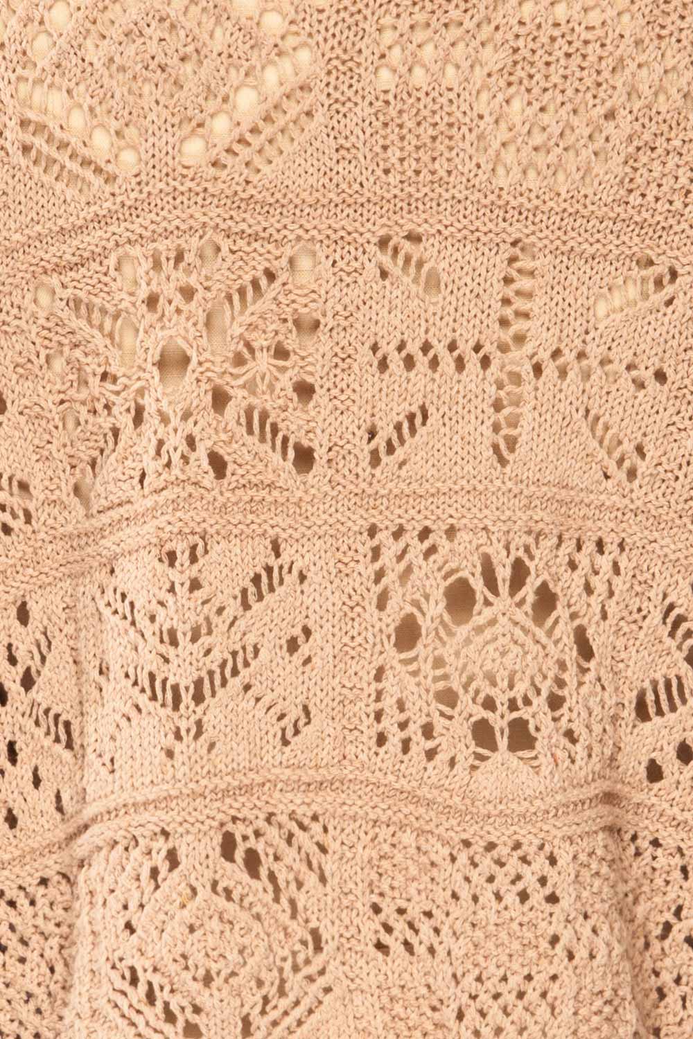 Ripson Beige Cropped Crochet Cardigan | La petite garçonne fabric 