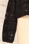 Ripson Black Cropped Crochet Cardigan | La petite garçonne sleeve