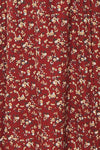 Rissa Burgundy Floral Wrap Maxi Dress w/ Short Sleeves | Boutique 1861 fabric