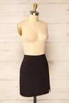 Rivas Black Short Skirt with Slit | La petite garçonne side view
