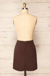 Rivas Brown Short Skirt with Slit | La petite garçonne back view