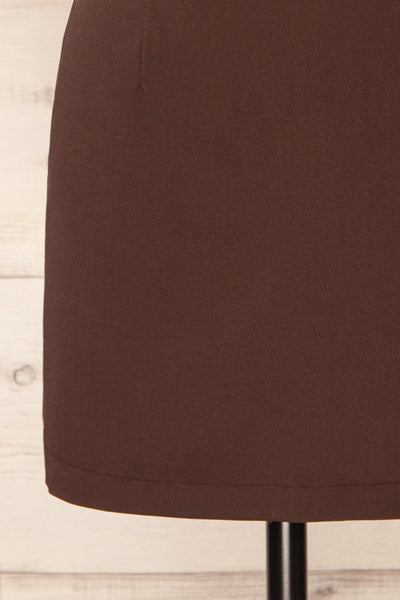 Rivas Brown Short Skirt with Slit | La petite garçonne bottom