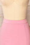 Rivas Pink Short Skirt with Slit | La petite garçonne front close-up