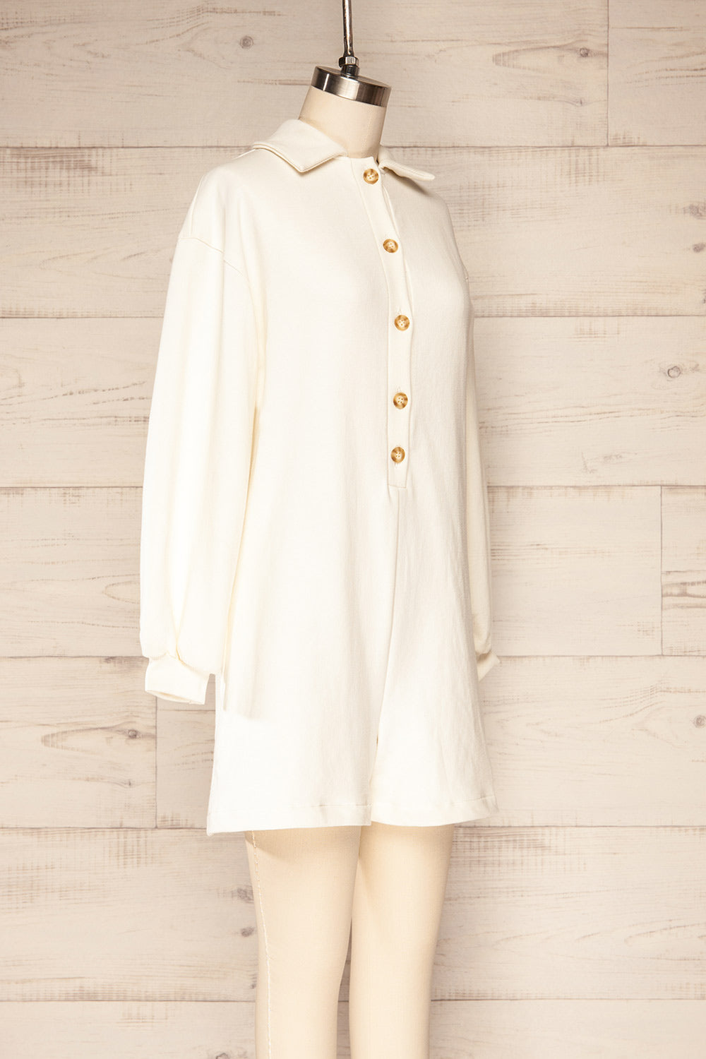 River Cream Local Long Sleeves Polo Romper | La petite garçonne side view 