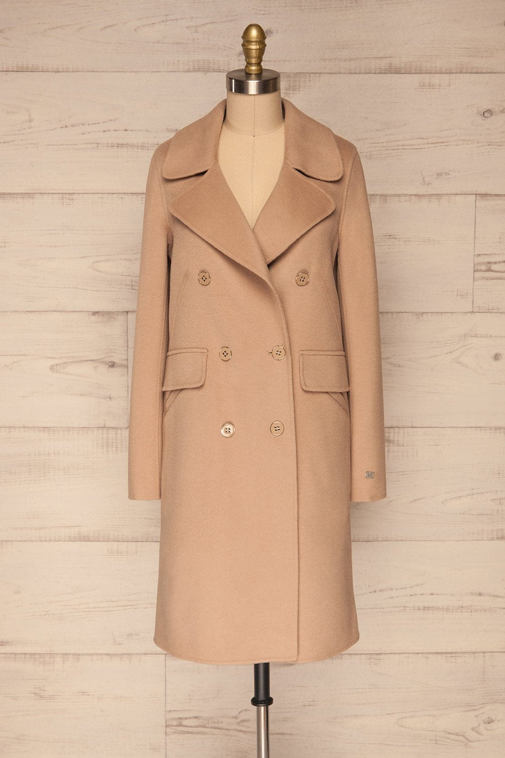 Rivio Beige Felt Coat | Manteau Beige | La Petite Garçonne