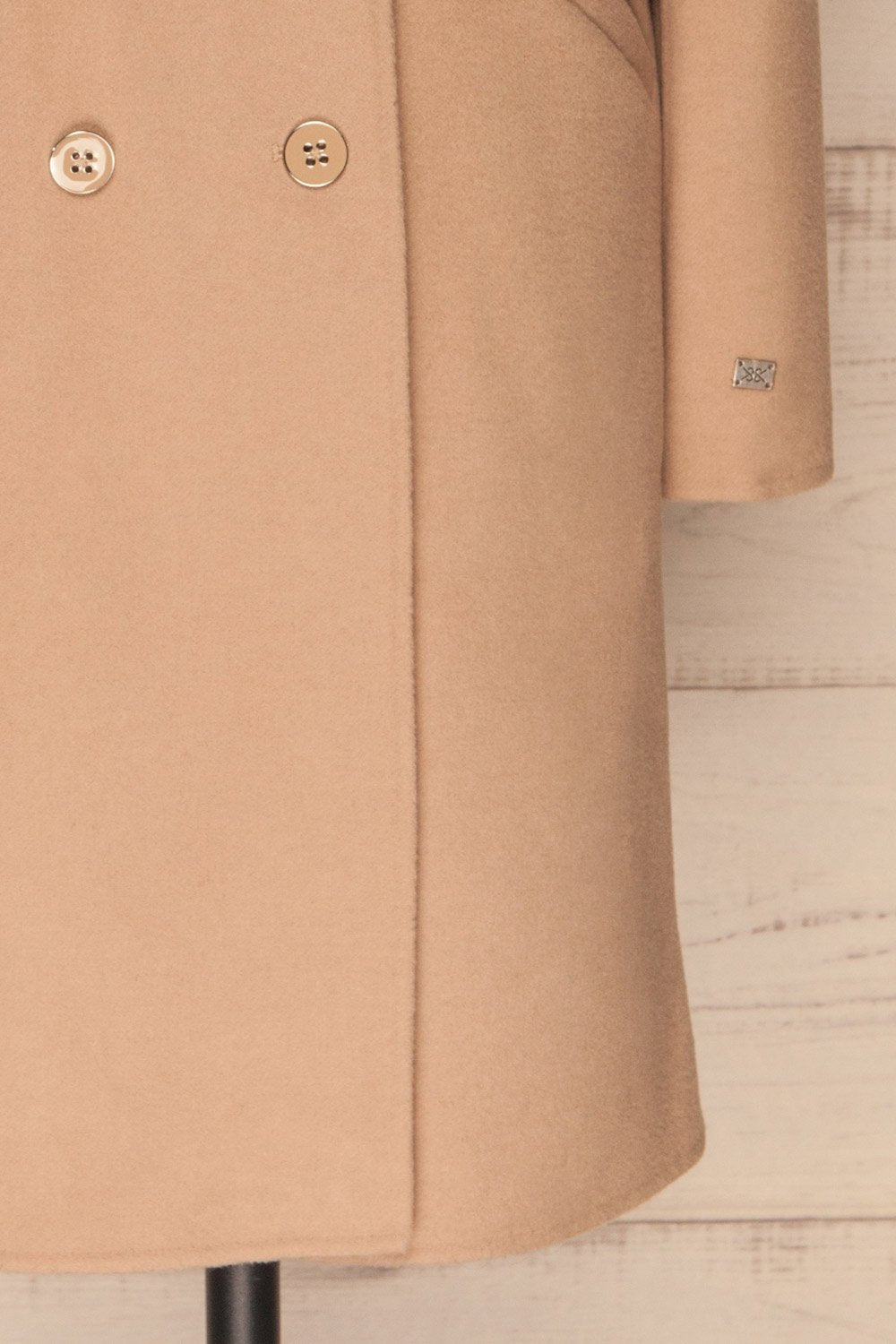 Rivio Beige Felt Coat | Manteau Beige sleeves | La Petite Garçonne