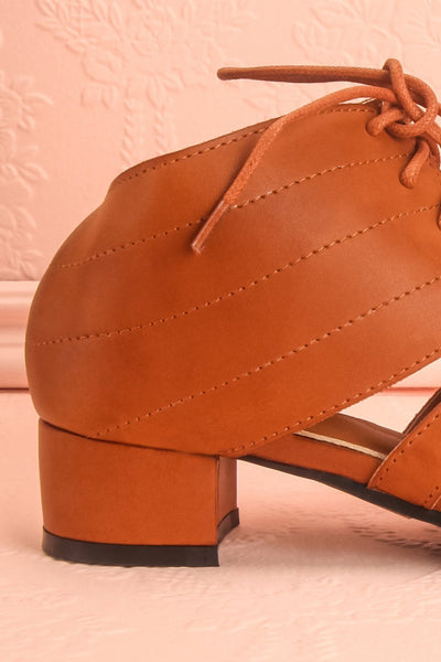 Rivoli Brown Cut-Out Low Heel Ankle Boots | Boutique 1861