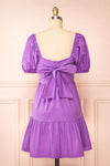 Rochele Tiered Short Dress w/ Puffy Sleeves | Boutique 1861 back view