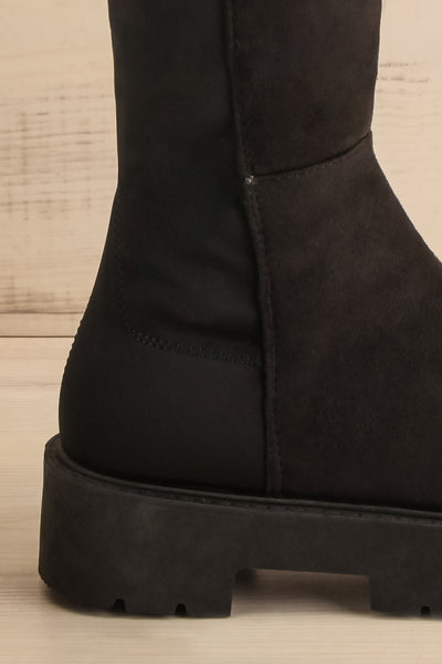 Rockstar Black Knee-High Boots | La petite garçonne side back close-up