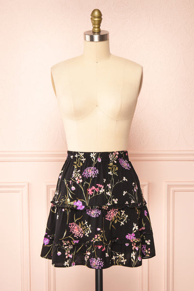 Romana Floral Black Short Skirt | Boutique 1861 front view