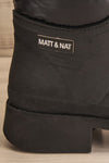 Romina Black Matt & Nat Ankle Rain Boots logo close-up | La Petite Garçonne