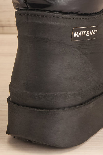 Romina Black Matt & Nat Ankle Rain Boots back close-up | La Petite Garçonne