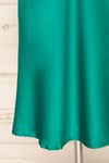 Rontie Green Maxi V-Neck Slip Dress | La petite garçonne details