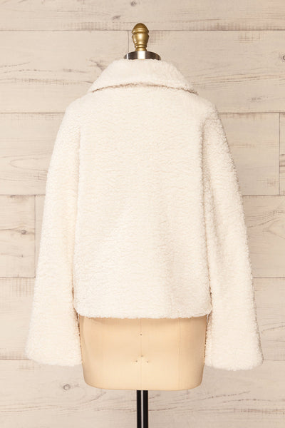 Roquetas Ivory Fleece Jacket | La petite garçonne back view