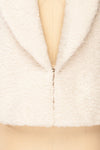 Roquetas Ivory Fleece Jacket | La petite garçonne bottom close-up