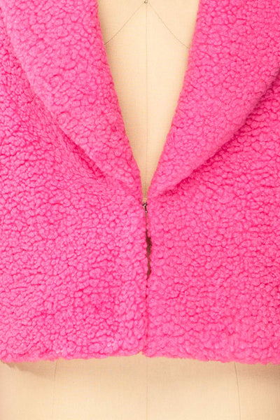 Roquetas Pink Fleece Jacket | La petite garçonne bottom view