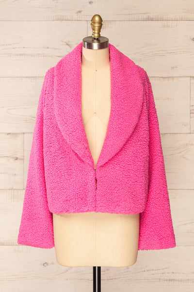 Roquetas Pink Fleece Jacket | La petite garçonne front view