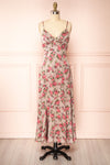 Rosalia Floral Satin Midi Dress w/ Fabric Belt | Boutique 1861 front view