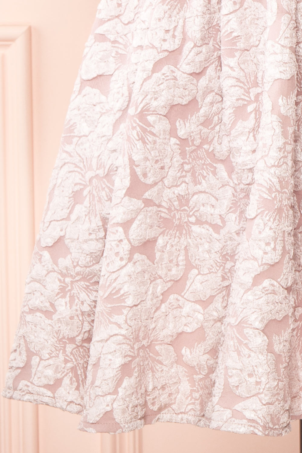 Rosalie Short Floral A-Line Dress | Boutique 1861 bottom close-up