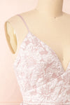 Rosalie Short Floral A-Line Dress | Boutique 1861 side close-up