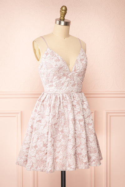 Rosalie Short Floral A-Line Dress | Boutique 1861 side vie