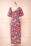 Rosaura Asymmetrical Floral Midi Dress | Boutique 1861 back view