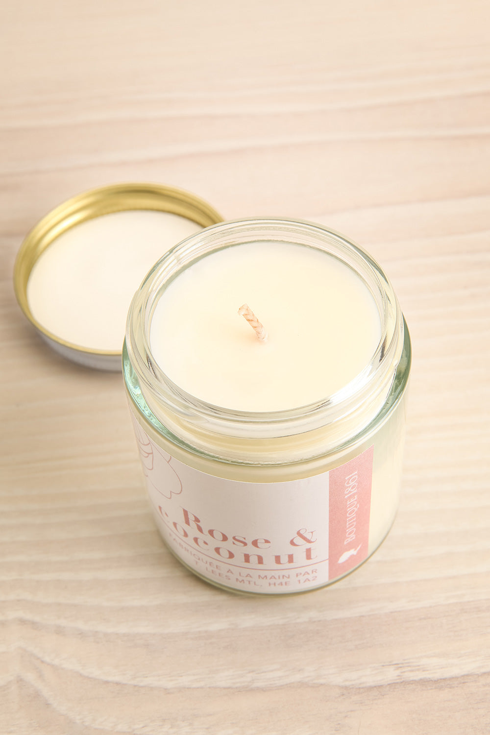 Rose Coconut Candle by T. Lees Soap Co | La petite garçonne inside view