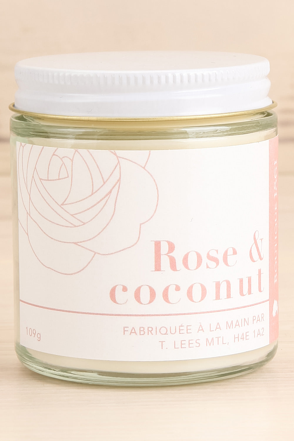 Rose Coconut Candle by T. Lees Soap Co | La petite garçonne close-up