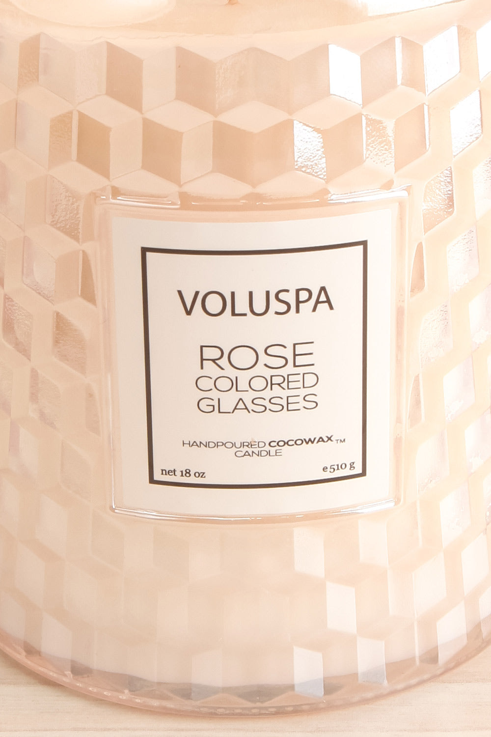 Large Textured Candle Rose Colored Glasses | La petite garçonne close-up