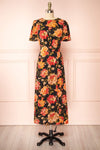 Roselen Midi Floral Dress w/ Slit | Boutique 1861 front view