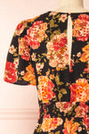 Roselen Midi Floral Dress w/ Slit | Boutique 1861 back close-up