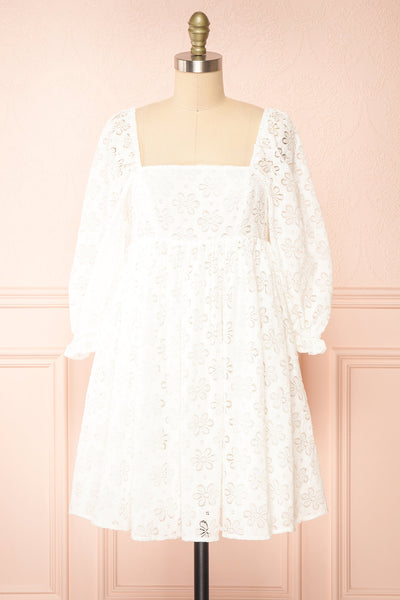 Rosenie White Lace Babydoll Dress | Boutique 1861 front view