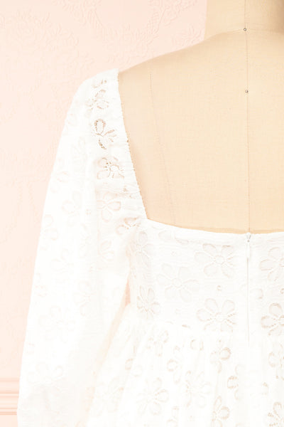 Rosenie White Lace Babydoll Dress | Boutique 1861 back close-up