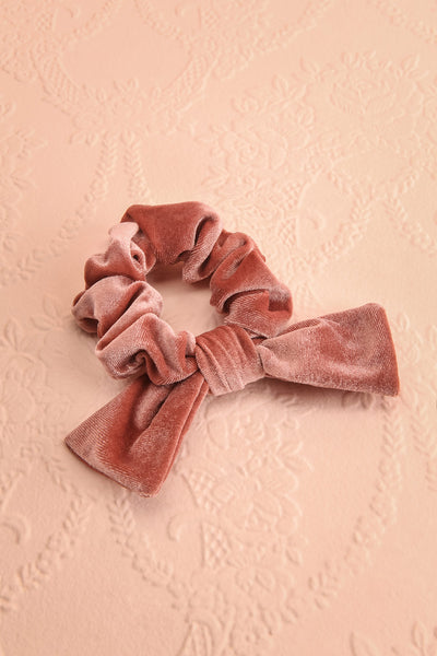 Rouma Pink Velvet Hair Scrunchie | Boutique 1861